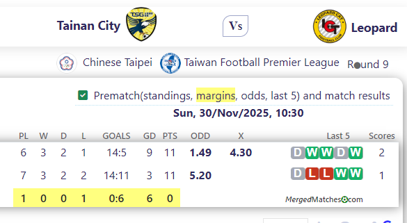 Tainan City Vs Leopard screenshot