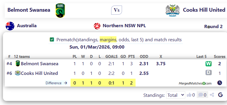 Belmont Swansea Vs Cooks Hill United screenshot