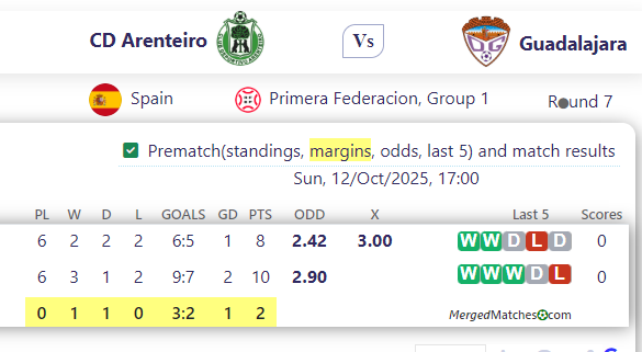 CD Arenteiro Vs Guadalajara screenshot
