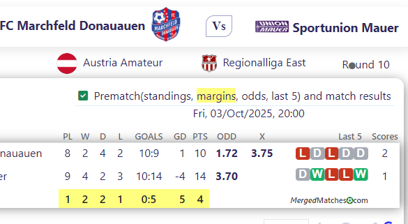 FC Marchfeld Donauauen Vs Sportunion Mauer screenshot
