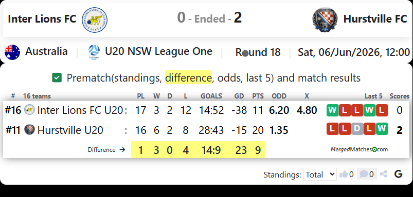 Inter Lions FC Vs Hurstville FC screenshot