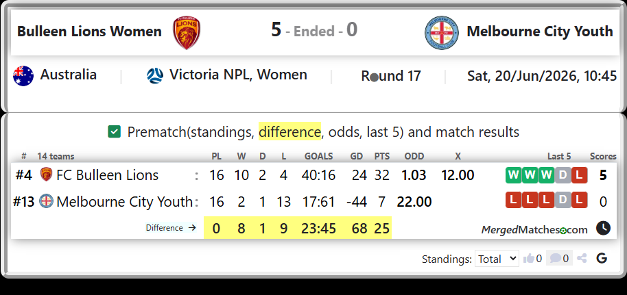 FC Bulleen Lions Vs Melbourne City Youth screenshot