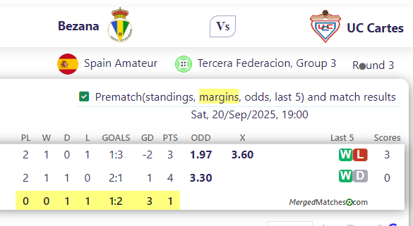 Bezana Vs UC Cartes screenshot