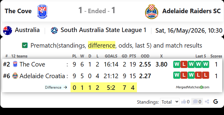 The Cove FC Vs Adelaide Croatia Raiders SC screenshot
