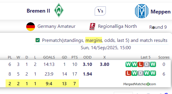 Bremen II Vs Meppen screenshot