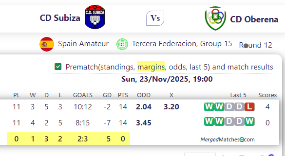 CD Subiza Vs CD Oberena screenshot