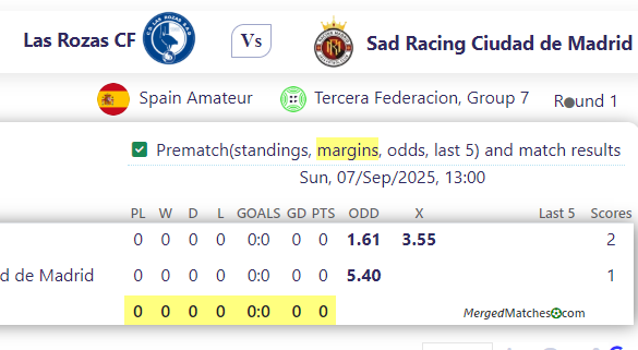 Las Rozas CF Vs Sad Racing Ciudad de Madrid screenshot