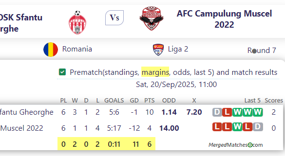ACS Sepsi OSK Sfantu Gheorghe Vs AFC Campulung Muscel 2022 screenshot