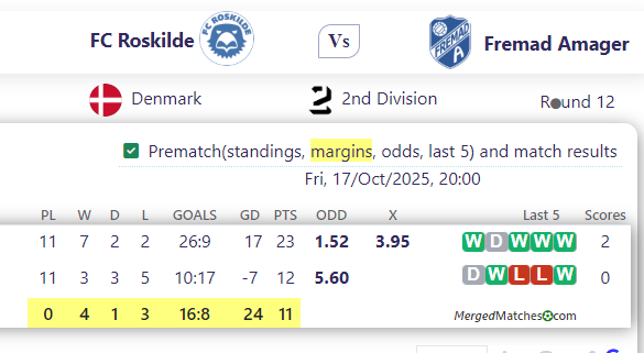 FC Roskilde Vs Fremad Amager screenshot