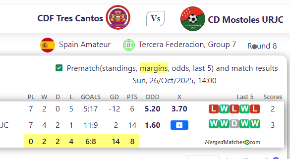 CDF Tres Cantos Vs CD Mostoles URJC screenshot