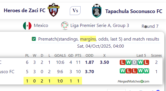 Heroes de Zaci FC Vs Tapachula Soconusco FC screenshot