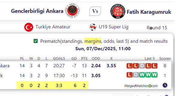 Genclerbirligi Ankara Vs Fatih Karagumruk screenshot