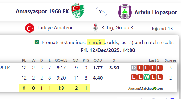 Amasyaspor 1968 FK Vs Artvin Hopaspor screenshot