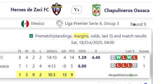 Heroes de Zaci FC Vs Chapulineros Oaxaca screenshot