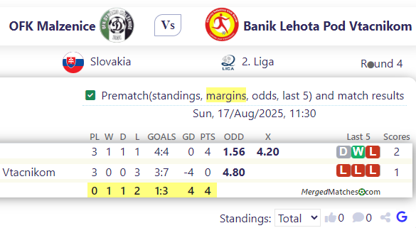 OFK Malzenice Vs Banik Lehota Pod Vtacnikom screenshot