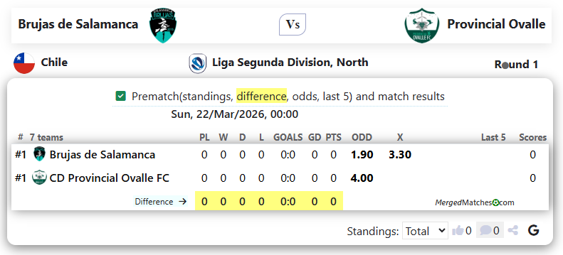 Brujas de Salamanca Vs Provincial Ovalle screenshot