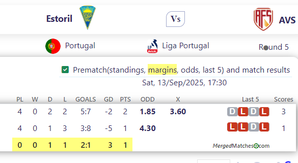 Estoril Vs AVS screenshot