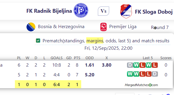 FK Radnik Bijeljina Vs FK Sloga Doboj screenshot