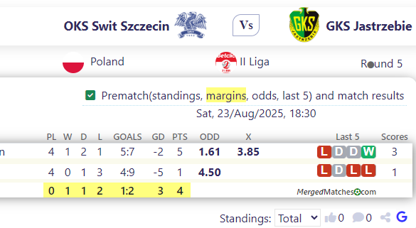 OKS Swit Szczecin Vs GKS Jastrzebie screenshot