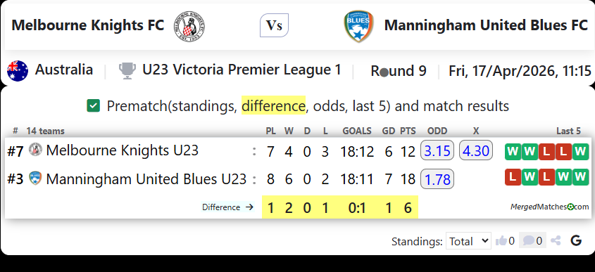 Melbourne Knights FC Vs Manningham United Blues FC screenshot