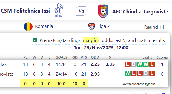 CSM Politehnica Iasi Vs AFC Chindia Targoviste screenshot