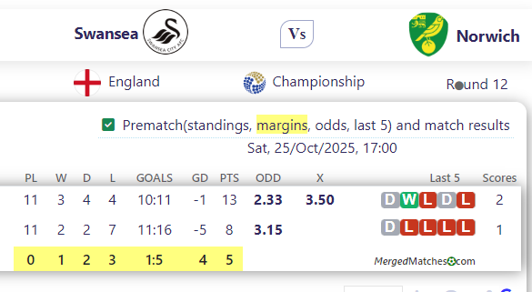 Swansea Vs Norwich screenshot