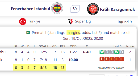 Fenerbahce Istanbul Vs Fatih Karagumruk screenshot