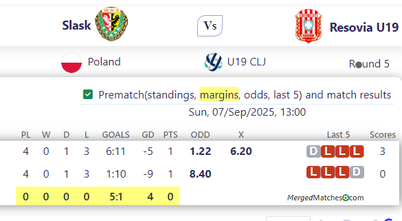 Slask Vs Resovia U19 screenshot