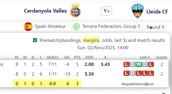 Cerdanyola Valles Vs Lleida CF screenshot