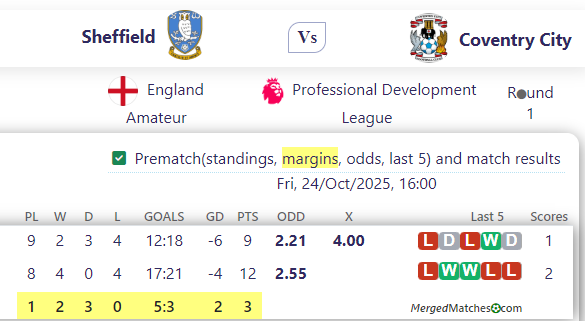Sheffield Vs Coventry City screenshot