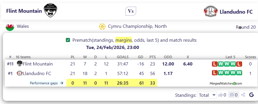 Flint Mountain Vs Llandudno FC screenshot