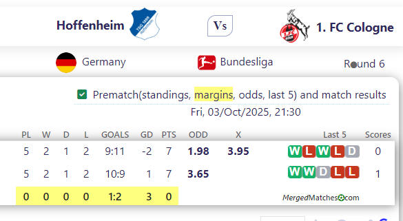 Hoffenheim Vs 1. FC Cologne screenshot