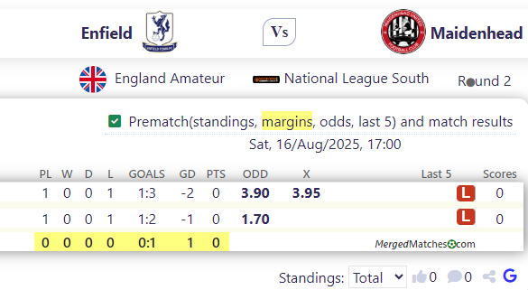 Enfield Vs Maidenhead screenshot