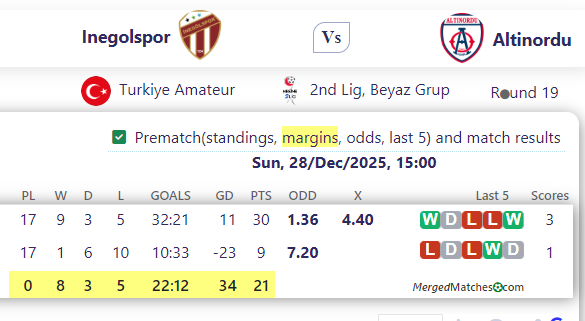 Inegolspor Vs Altinordu screenshot
