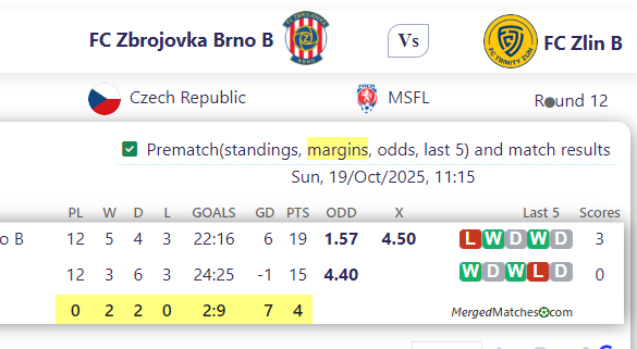 FC Zbrojovka Brno B Vs FC Zlin B screenshot