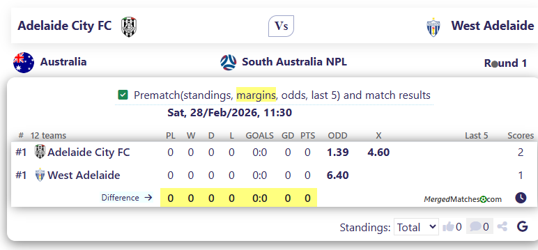 Adelaide City FC Vs West Adelaide screenshot