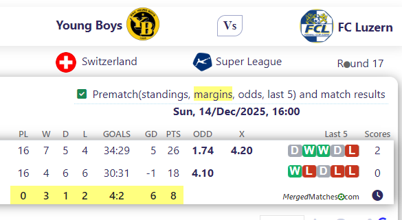 Young Boys Vs FC Luzern screenshot