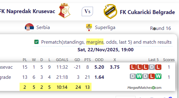 FK Napredak Krusevac Vs FK Cukaricki Belgrade screenshot