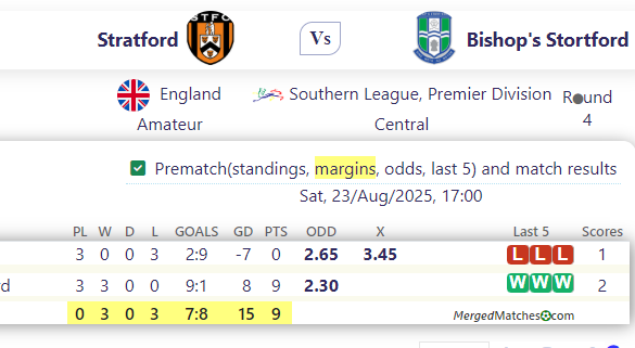 Stratford Vs Bishop's Stortford screenshot