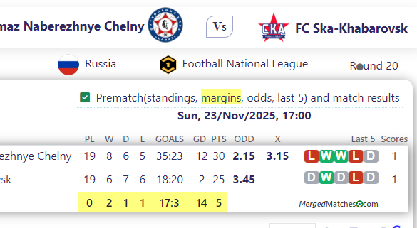 FC Kamaz Naberezhnye Chelny Vs FC Ska-Khabarovsk screenshot