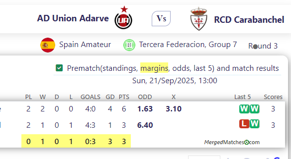 AD Union Adarve Vs RCD Carabanchel screenshot