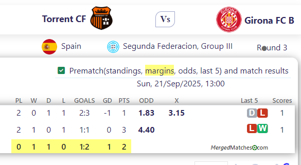 Torrent CF Vs Girona FC B screenshot
