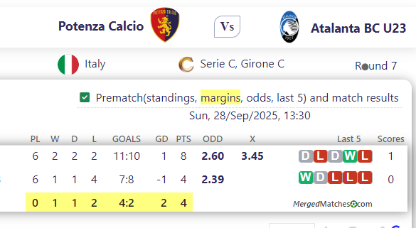 Potenza Calcio Vs Atalanta BC U23 screenshot