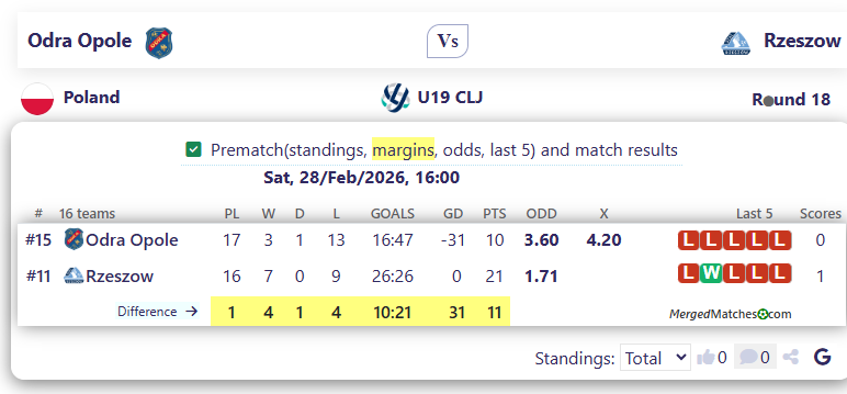 Odra Opole Vs Rzeszow screenshot