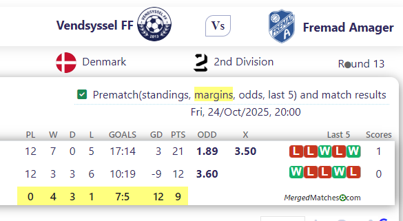 Vendsyssel FF Vs Fremad Amager screenshot