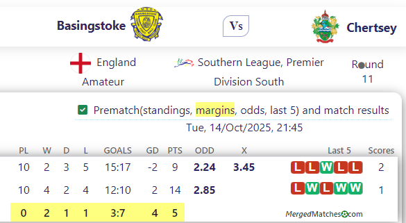 Basingstoke Vs Chertsey screenshot