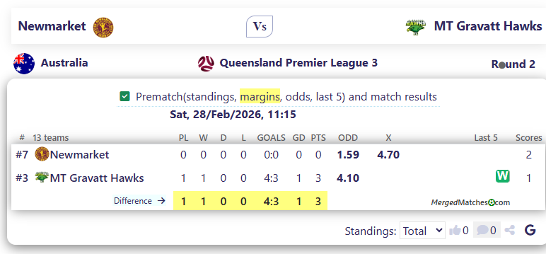 Newmarket SFC Vs MT Gravatt Hawks screenshot