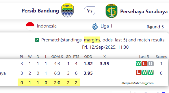 Persib Bandung Vs Persebaya Surabaya screenshot