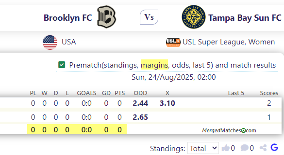 Brooklyn FC Vs Tampa Bay Sun FC screenshot