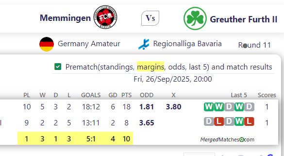 Memmingen Vs Greuther Furth II screenshot